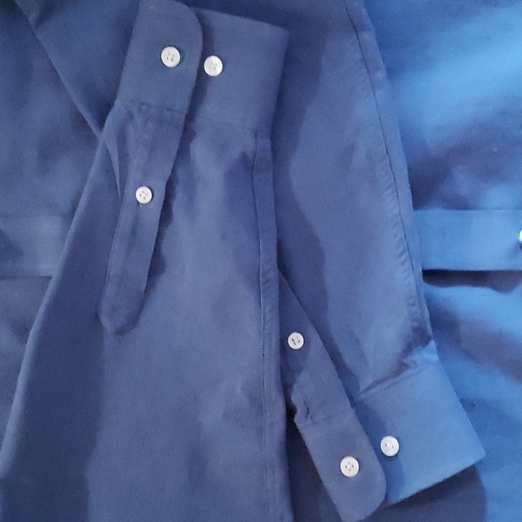 Claybrooke Blue Button Down Wrinkle Free Long Sleeve Dress Shirt Size 15.5 - Picture 4 of 7